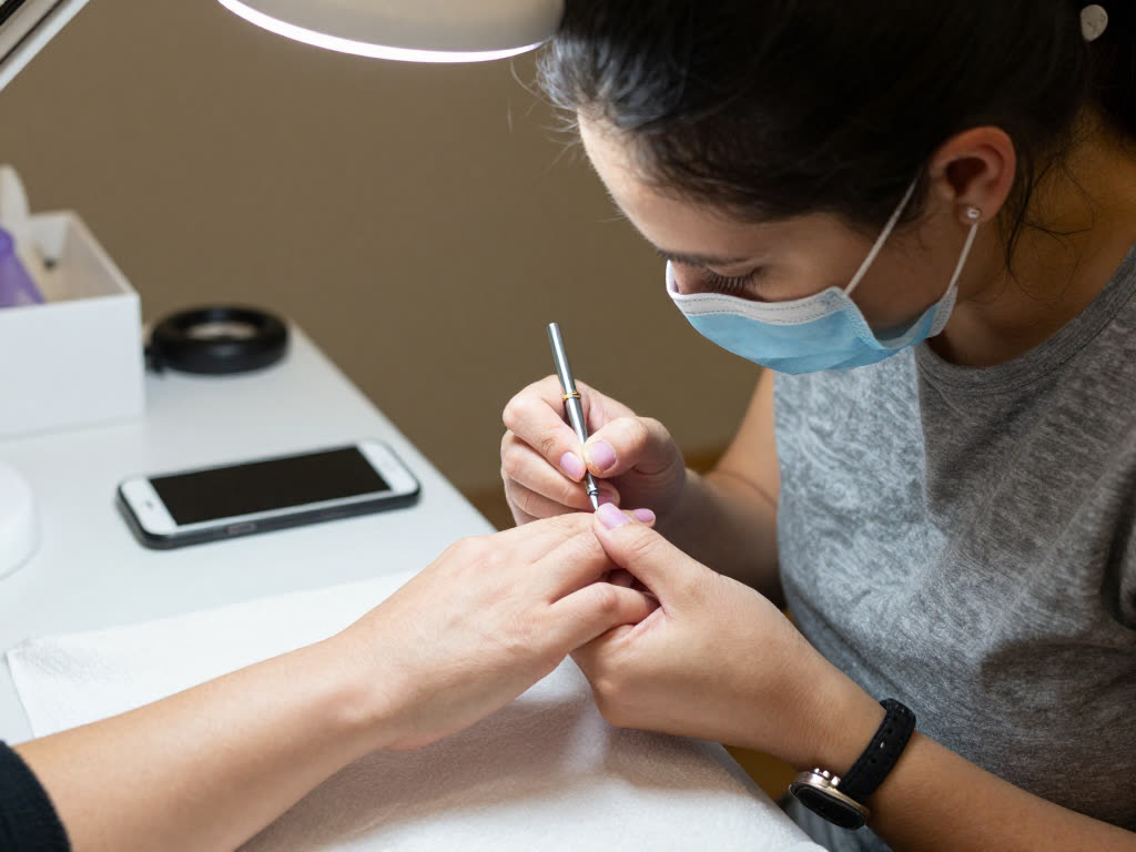 Nail Salon: Phone rings mid-service under the lamp